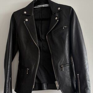 Alexander Wang black leather jacket